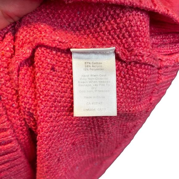 Talbots Pink Confetti Cable Knit Crewneck Sweater Womens L Large - Picture 4 of 8